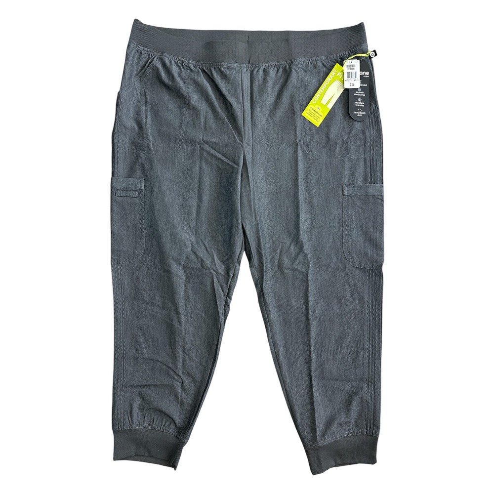 Urbane Icon Scrub Pants Mens 3XL Charcoal Grey Cargo Jogger Moisture Wicking NWT
